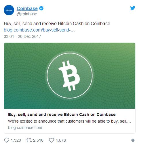 Биржа Coinbase внезапно остановила торги Bitcoin Cash из-за его подозрительной волатильности
