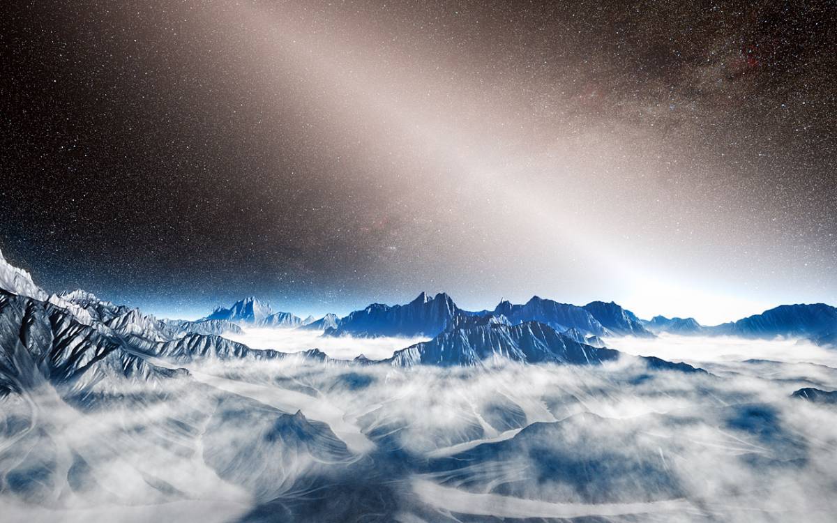 Художественное представление экзозодиакального облака с поверхности экзопланеты / © wikimedia.org