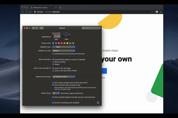 темная тема Chrome на MacOS