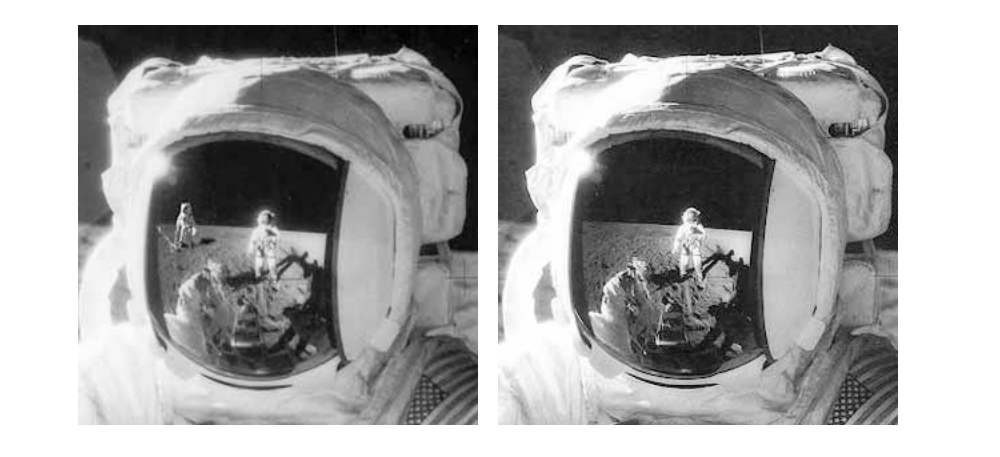 На фото слева добавлен Алан Бин («Аполлон-12»), устанавливающий на лунной поверхности магнитометр /© NАSА