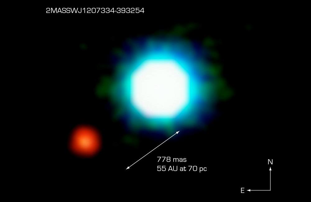 Планета 2M1207b. Изображение, полученное с помощью телескопа VLT в Чили / © wikipedia.org