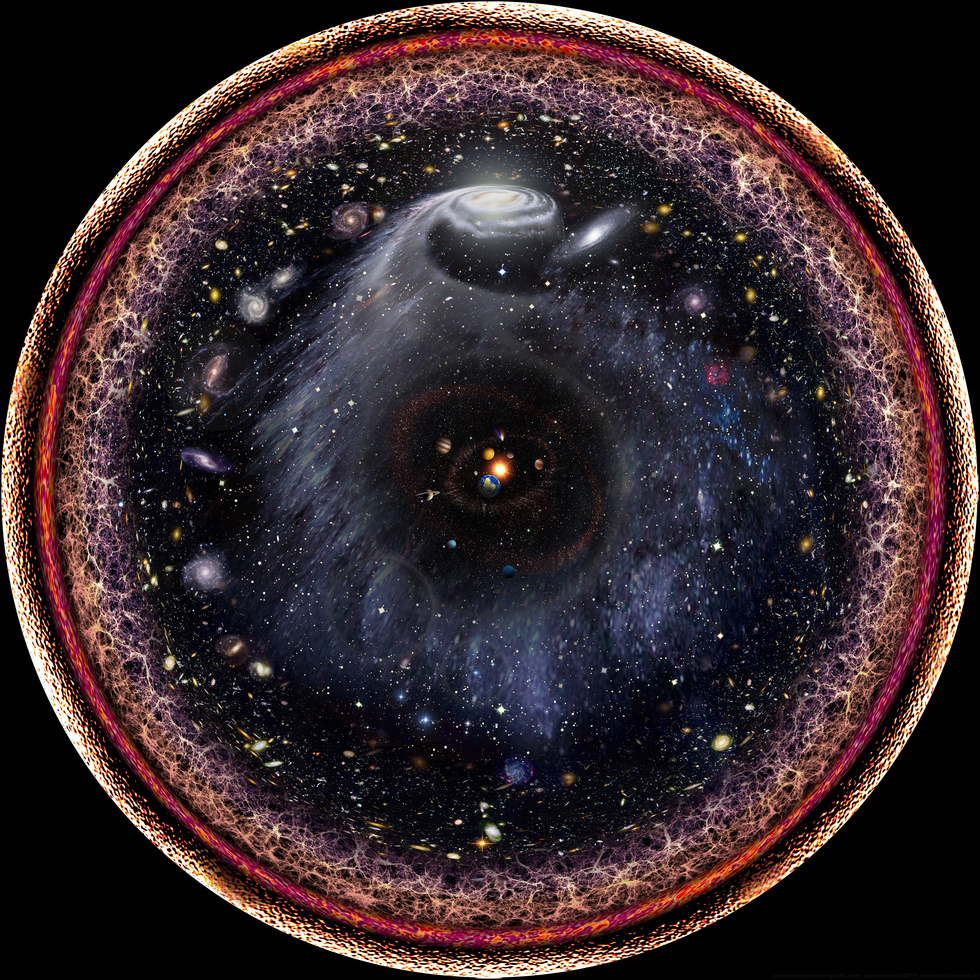 Космологический горизонт в представлении художника. В результате распада вакуума Вселенная, какой мы ее знаем, может прекратить свое существование / © Pablo Carlos Budassi/Wikimedia Commons