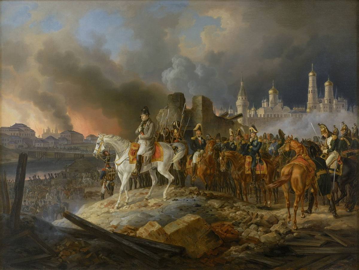 Наполеон Бонапарт в охваченной пожаром Москве /© wikimedia.org