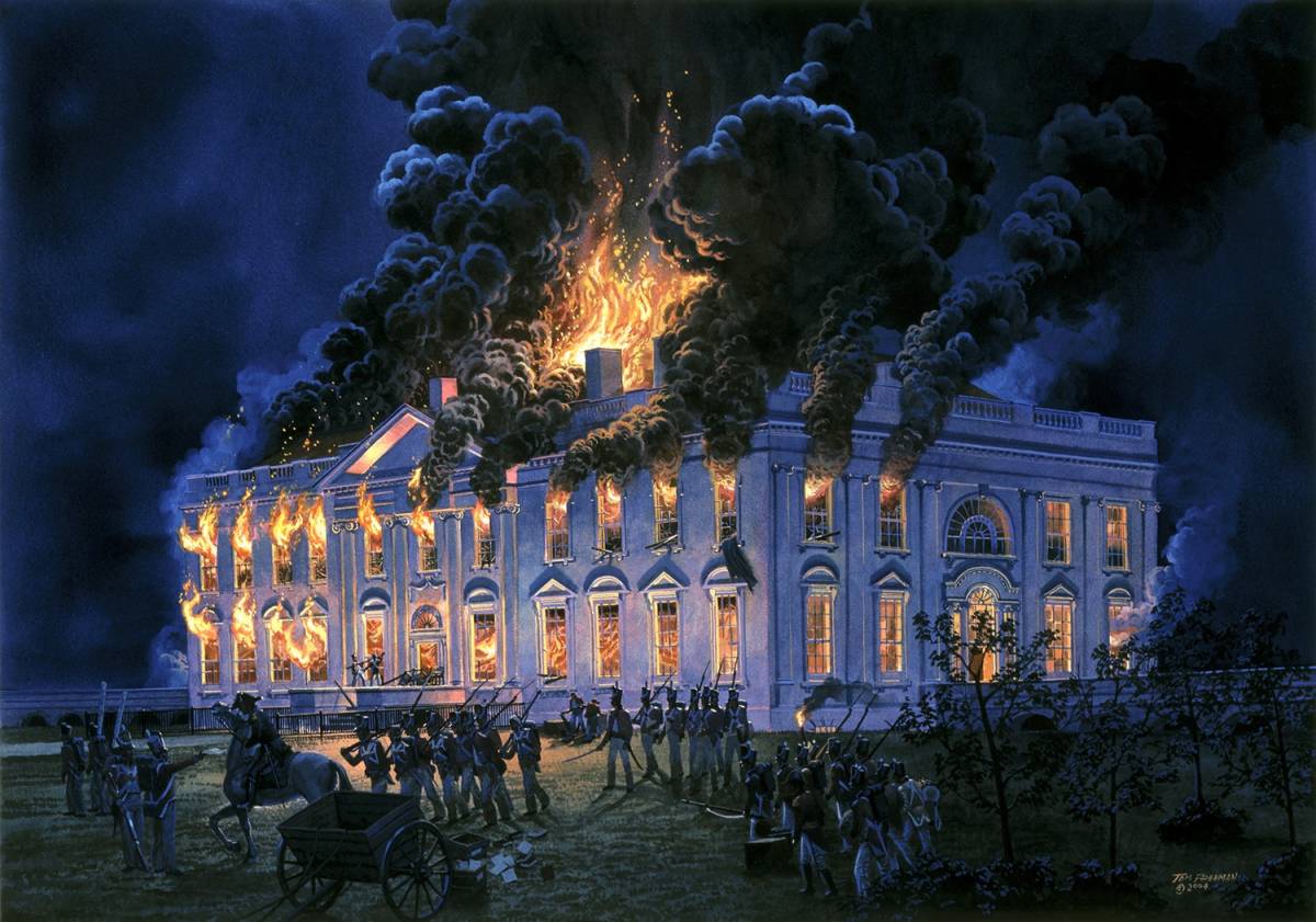 Пожар в Белом доме 24 августа 1814 года /© Том Фриман