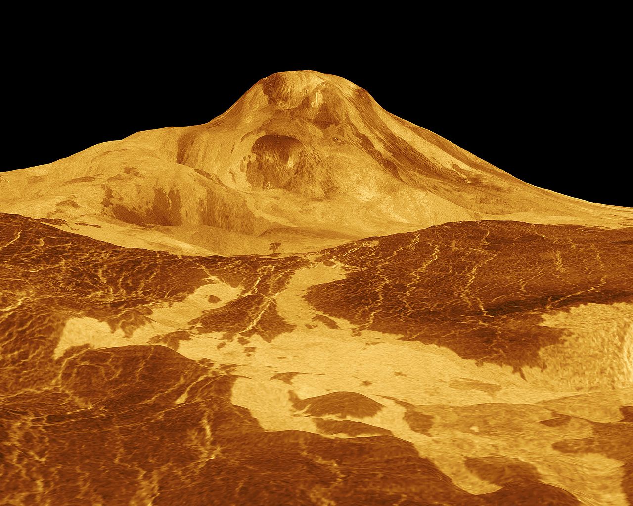 Изображение поверхности Венеры на основе радиолокационных данных / ©Flickr