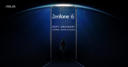 Рекламное изображение нового флагмана ASUS Zenfone 6 демонстрирует безрамочный смартфон без вырезов и отверстий