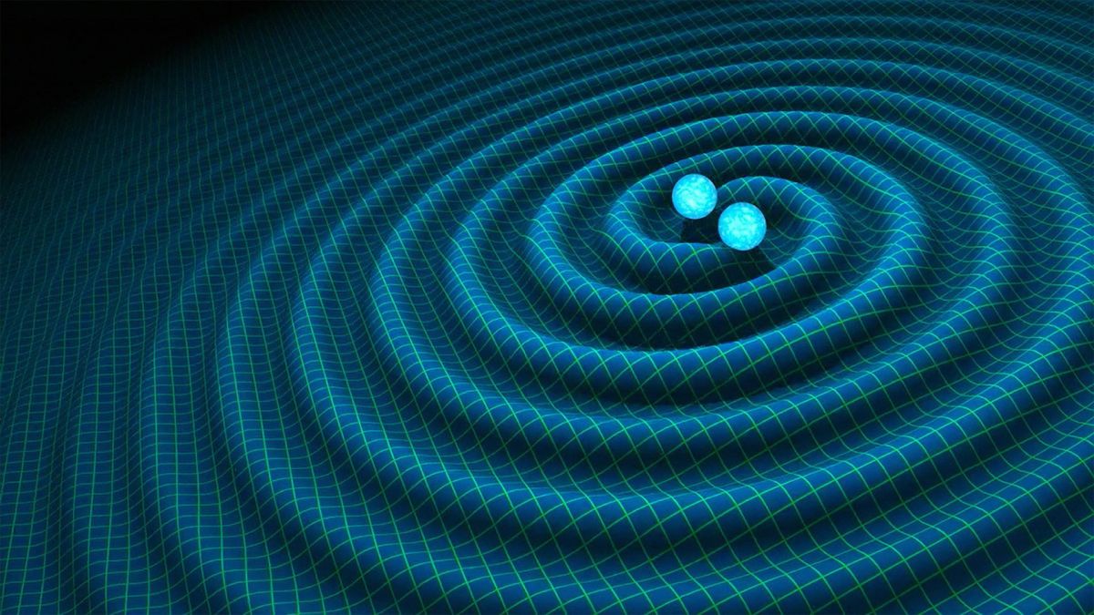 Гравитационные волны при слиянии двух нейтронных звезд в представлении художника / © R. Hurt/Caltech-JPL/EPA