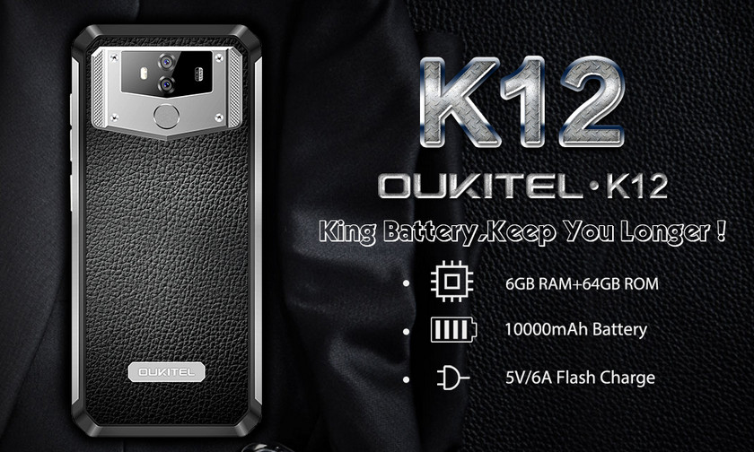 OUKITEL K12: смартфон-долгожитель с NFC и быстрой зарядкой за $239.99