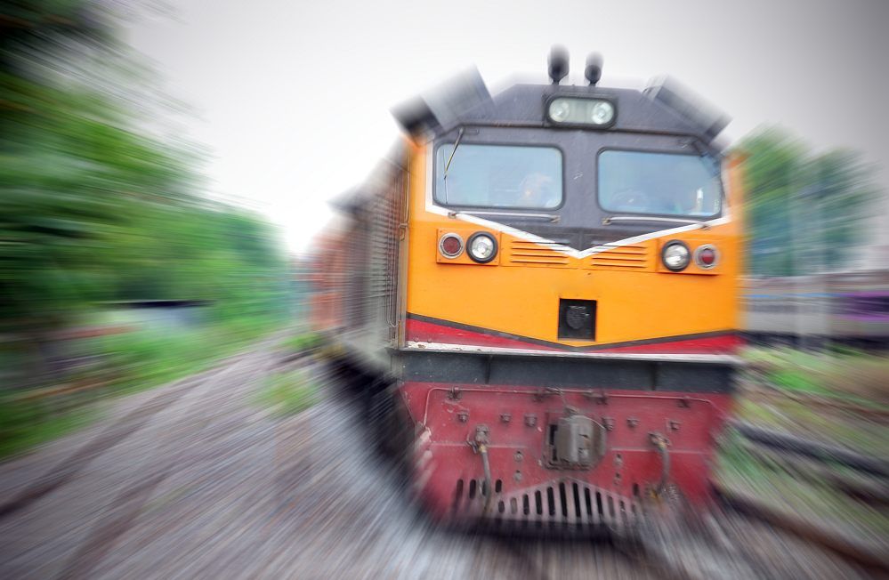 rushing locomotive