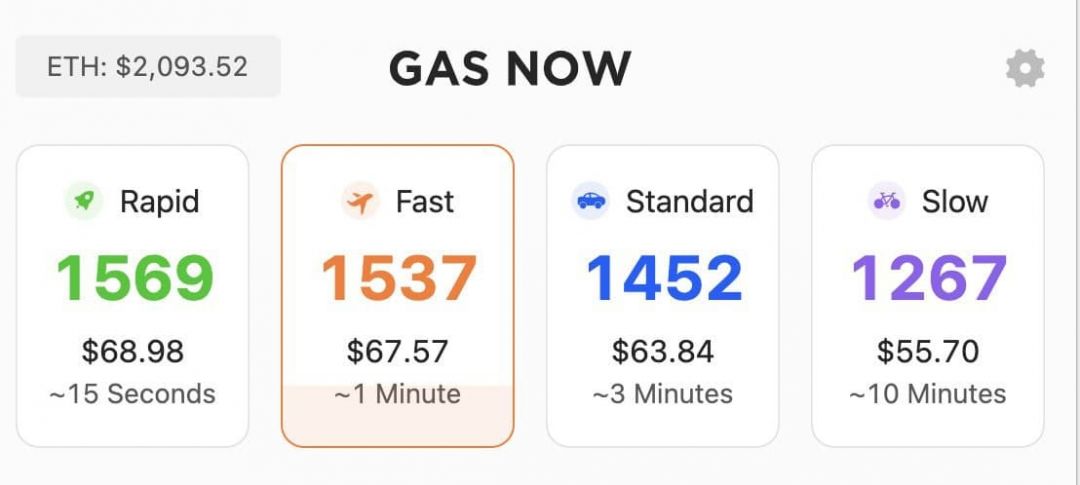 эфириум газ курс цена
